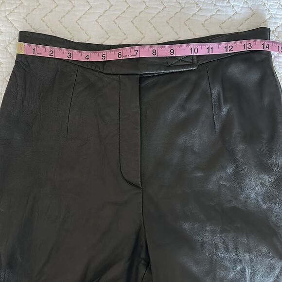 Jacqueline Ferrar Vintage Women’s 100% Leather Straight Pants Black Size 6 - Picture 5 of 11